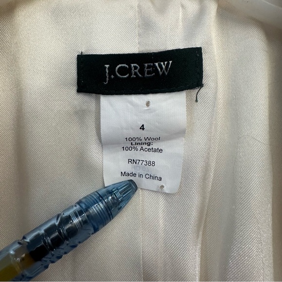 J Crew Lexington Cream and Yellow Wool Blazer Size 4 - Picture 8 of 9